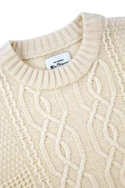 Ben Sherman Chunky Cable Knit Jumper 11 Ben Sherman Chunky Cable Knit Jumper -Joe Browns Store m5059508234726 ivory xl 4