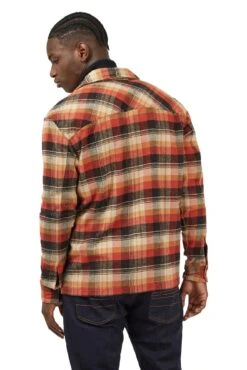 Ben Sherman Cotton Check Chore Jacket -Joe Browns Store m5059508248402 orange xl 2