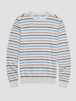 Ben Sherman Fine Stripe Crew -Joe Browns Store m5059508326414 ivory xl 3