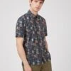 Ben Sherman Geo Tile Print Shirt -Joe Browns Store m5059508340076 blue xl
