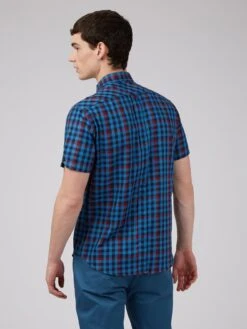 Ben Sherman Gingham Overcheck -Joe Browns Store m5059508367974 bright20blue xl 2