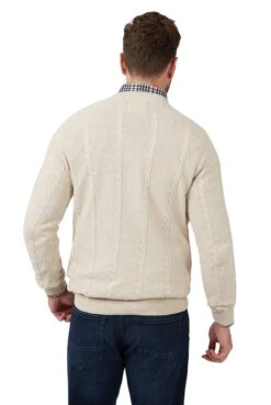 The Stewart Crew Neck Cable Jumper -Joe Browns Store m5059508432962 ecru xl 2
