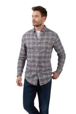 Long Sleeve Leston Gingham Plaid Check Shirt