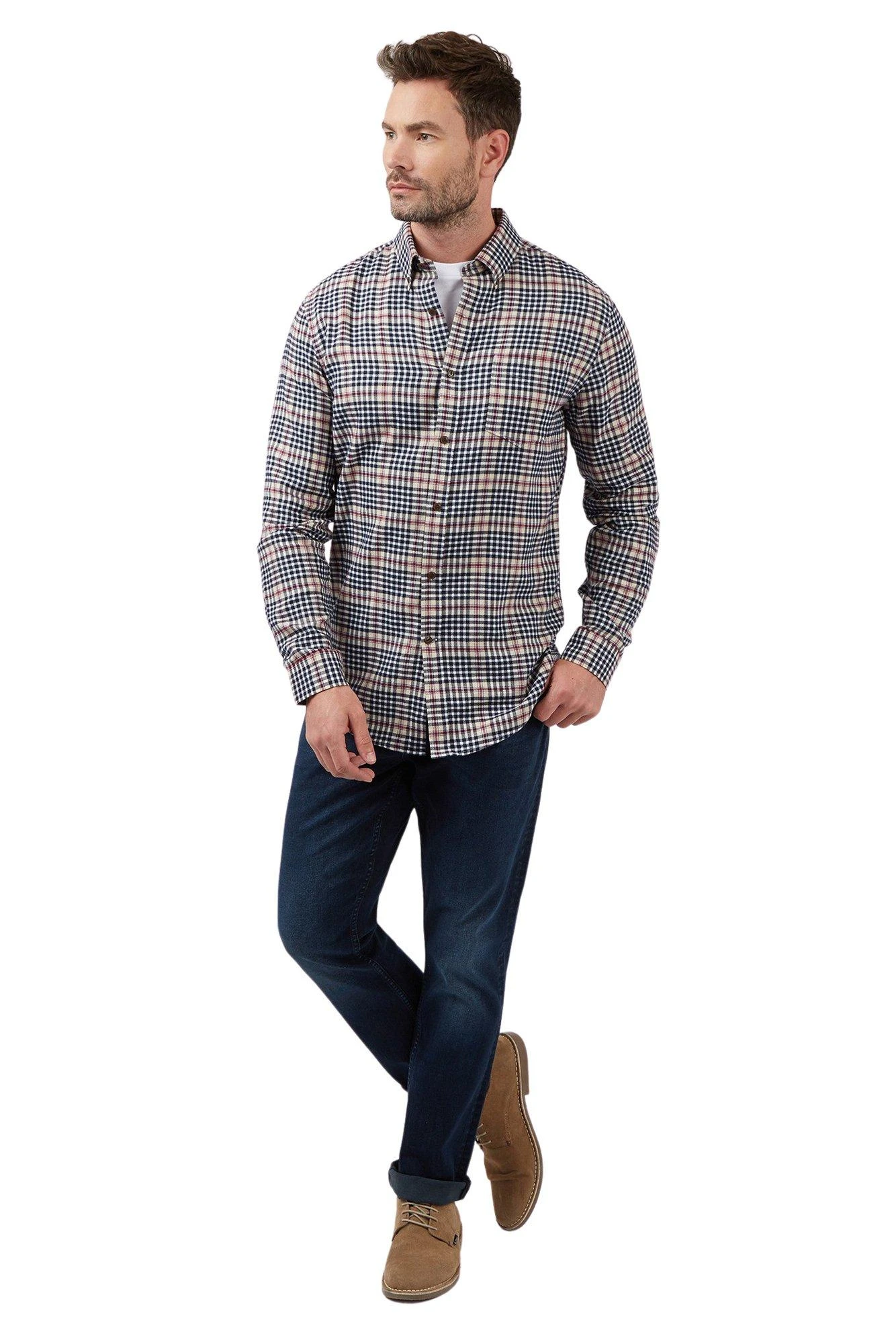 Long Sleeve Leston Gingham Plaid Check Shirt 4 Long Sleeve Leston Gingham Plaid Check Shirt - Image 2
