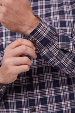 Long Sleeve Leston Linear Tartan Shirt -Joe Browns Store m5059508445849 navy xl 4