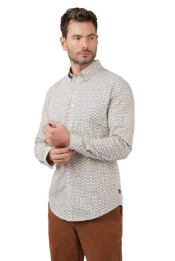 Long Sleeve Leston Geo Floral Print Shirt