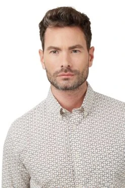 Long Sleeve Leston Geo Floral Print Shirt -Joe Browns Store m5059508446297 black xl 3