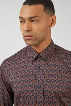 Ben Sherman Paisley Print Shirt -Joe Browns Store m5059508551052 blue xl 4