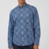 Ben Sherman Chambray Patchwork Geo Print -Joe Browns Store m5059508551519 blue xl