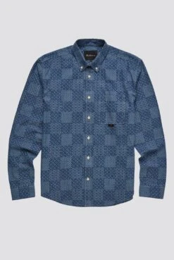 Ben Sherman Chambray Patchwork Geo Print -Joe Browns Store m5059508551519 blue xl 3