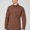 Ben Sherman Fractured Gingham Check Shirt -Joe Browns Store m5059508553841 aubergine xl
