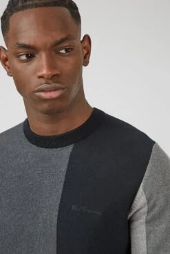 Ben Sherman Vertical Stripe Crew -Joe Browns Store m5059508574730 black xl 4