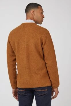 Ben Sherman Boiled Wool Cardigan -Joe Browns Store m5059508574969 brown xl 2