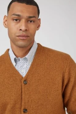 Ben Sherman Boiled Wool Cardigan -Joe Browns Store m5059508574969 brown xl 4