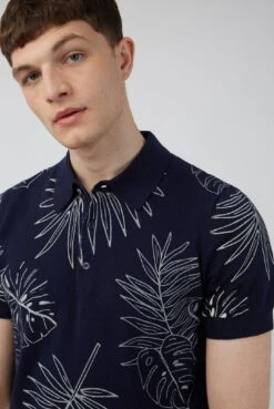 Ben Sherman Floral Polo -Joe Browns Store m5059508605182 blue xl 4