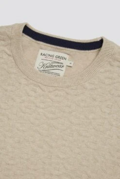 Raised Geo Knit Crew -Joe Browns Store m5059508656962 beige xl 4