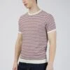 Short Sleeve Stripe Crew Knitted Tee 1 Short Sleeve Stripe Crew Knitted Tee -Joe Browns Store m5059508662277 beige xl