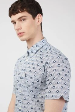 Ben Sherman Retro Print Shirt -Joe Browns Store m5059508706636 blue xl 4