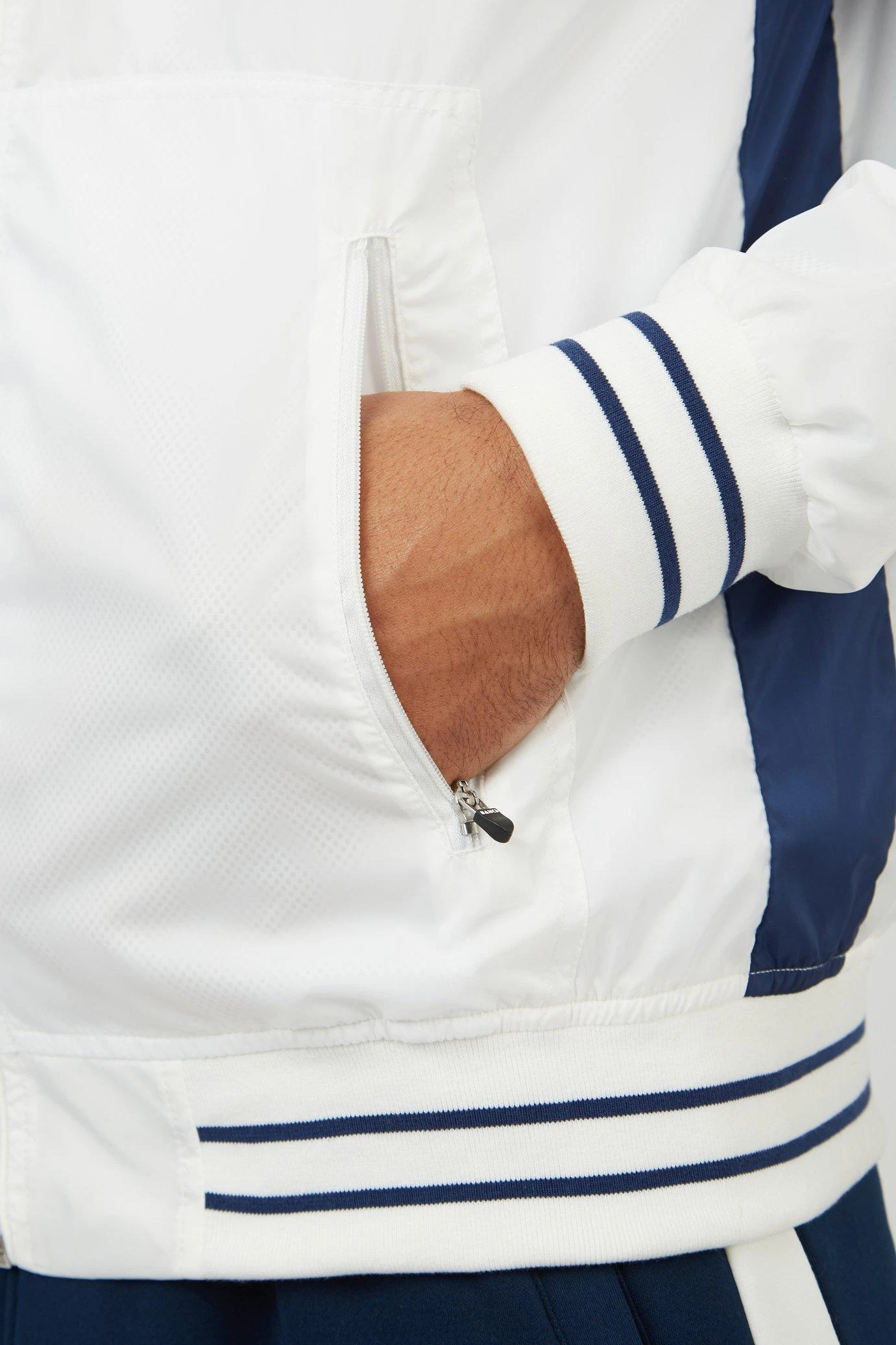 Jersey Lined Stripe Nylon Bomber Jacket 7 Jersey Lined Stripe Nylon Bomber Jacket - Image 5