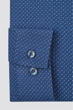 Neat Print Tailored Shirt -Joe Browns Store m5059508762632 navy xl 2