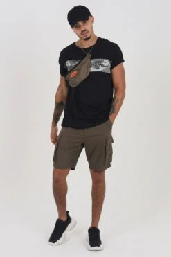 BRAVE SOUL 'Riverwood' Cotton Utility Cargo Shorts -Joe Browns Store m5059534073061 khaki xl 2