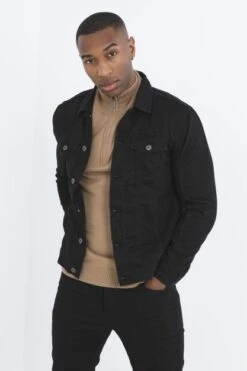 BRAVE SOUL 'Polar' Cotton Twill Denim Look Jacket