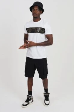 BRAVE SOUL 'Island' Cotton Cargo Shorts -Joe Browns Store m5059534466313 black xl 2