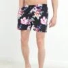 BRAVE SOUL 'Chelsea' Tropical Print Swim Shorts -Joe Browns Store m5059534481217 black xl