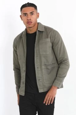 BRAVE SOUL 'Doron' Cotton Twill Patch Pocket Shacket