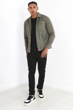 BRAVE SOUL 'Doron' Cotton Twill Patch Pocket Shacket -Joe Browns Store m5059534538119 khaki xl 2