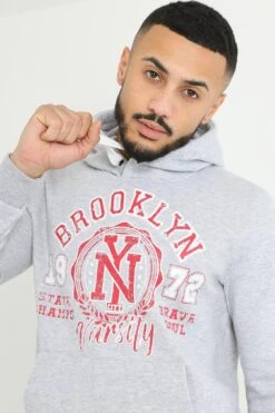 BRAVE SOUL 'Sandbrook' Overhead Hoodie -Joe Browns Store m5059534553532 light20grey xl 2