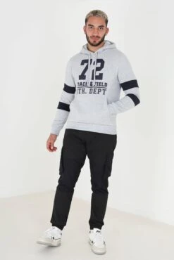 BRAVE SOUL 'Jammer' Overhead Hoodie -Joe Browns Store m5059534553822 light20grey xl 2