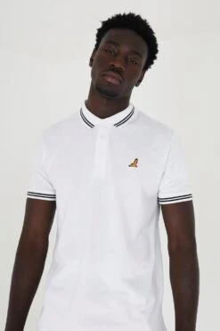 BRAVE SOUL 'Kanoh' Short Sleeve Pique Polo Shirt With Contrast Tipping