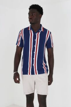BRAVE SOUL 'Rhine' Short Sleeve Stripe Shirt