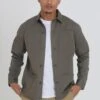 BRAVE SOUL 'Cauley' Cotton Button Through Shacket -Joe Browns Store m5059534640065 khaki xl