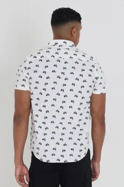 BRAVE SOUL 'Stark Cotton Short Sleeve Print Shirt 6 BRAVE SOUL 'Stark Cotton Short Sleeve Print Shirt -Joe Browns Store m5059534642052 ecru xl 1