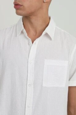 BRAVE SOUL 'Gilles' Cotton Seersucker Short Sleeve Shirt -Joe Browns Store m5059534643165 white xl 3
