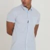 BRAVE SOUL 'Gilles' Cotton Seersucker Short Sleeve Shirt -Joe Browns Store m5059534643219 baby20blue xl