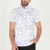 BRAVE SOUL 'Defey' Cotton Short Sleeve Summer Print Shirt -Joe Browns Store m5059534651818 white xl