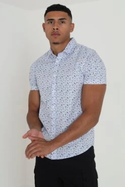 BRAVE SOUL 'Aztec' Cotton Short Sleeve Print Shirt
