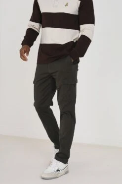 BRAVE SOUL 'Clarkson' Cargo Style Chino Trousers