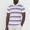 BRAVE SOUL 'Universal' Cotton Jersey Stripe Polo Shirt -Joe Browns Store m5059534660735 ecru xl