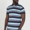 BRAVE SOUL 'Universal' Cotton Jersey Stripe Polo Shirt -Joe Browns Store m5059534660773 dark20navy xl