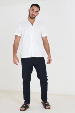 BRAVE SOUL 'Beach' Relaxed Fit Linen Blend Trousers -Joe Browns Store m5059534661282 navy xl 2