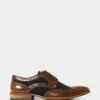 Joe Browns Dapper High Shine Leather And Suede Brogue -Joe Browns Store m5059953070559 brown xl