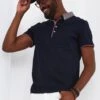 Joe Browns Classic Smart Contrast Collar Short Sleeve Polo Shirt -Joe Browns Store m5059953102496 navy xl