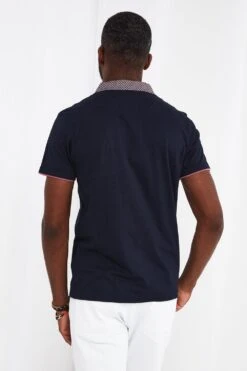 Joe Browns Classic Smart Contrast Collar Short Sleeve Polo Shirt -Joe Browns Store m5059953102496 navy xl 3