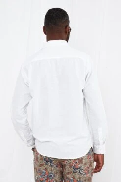 Joe Browns Classic Button Down Chest Pocket Long Sleeve Linen Shirt -Joe Browns Store m5059953111696 white xl 3