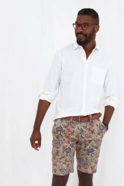 Joe Browns Classic Button Down Chest Pocket Long Sleeve Linen Shirt -Joe Browns Store m5059953111696 white xl 5