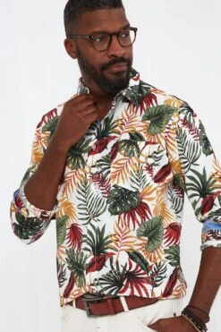Joe Browns Tropical Leaf Monstera Print Long Sleeve Shirt